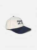 Blue Ahead of Now fashion cap by Yet To Be (YTB), front angle view